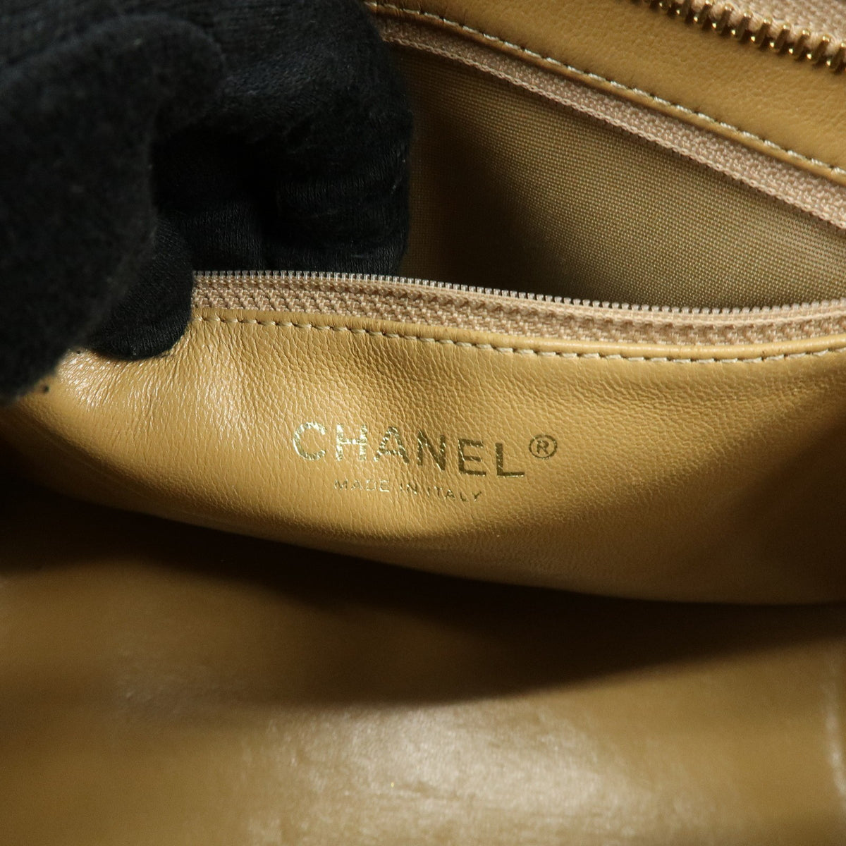 Chanel Medallion Quilted Lambskin, Beige, Leather, Tote Bag