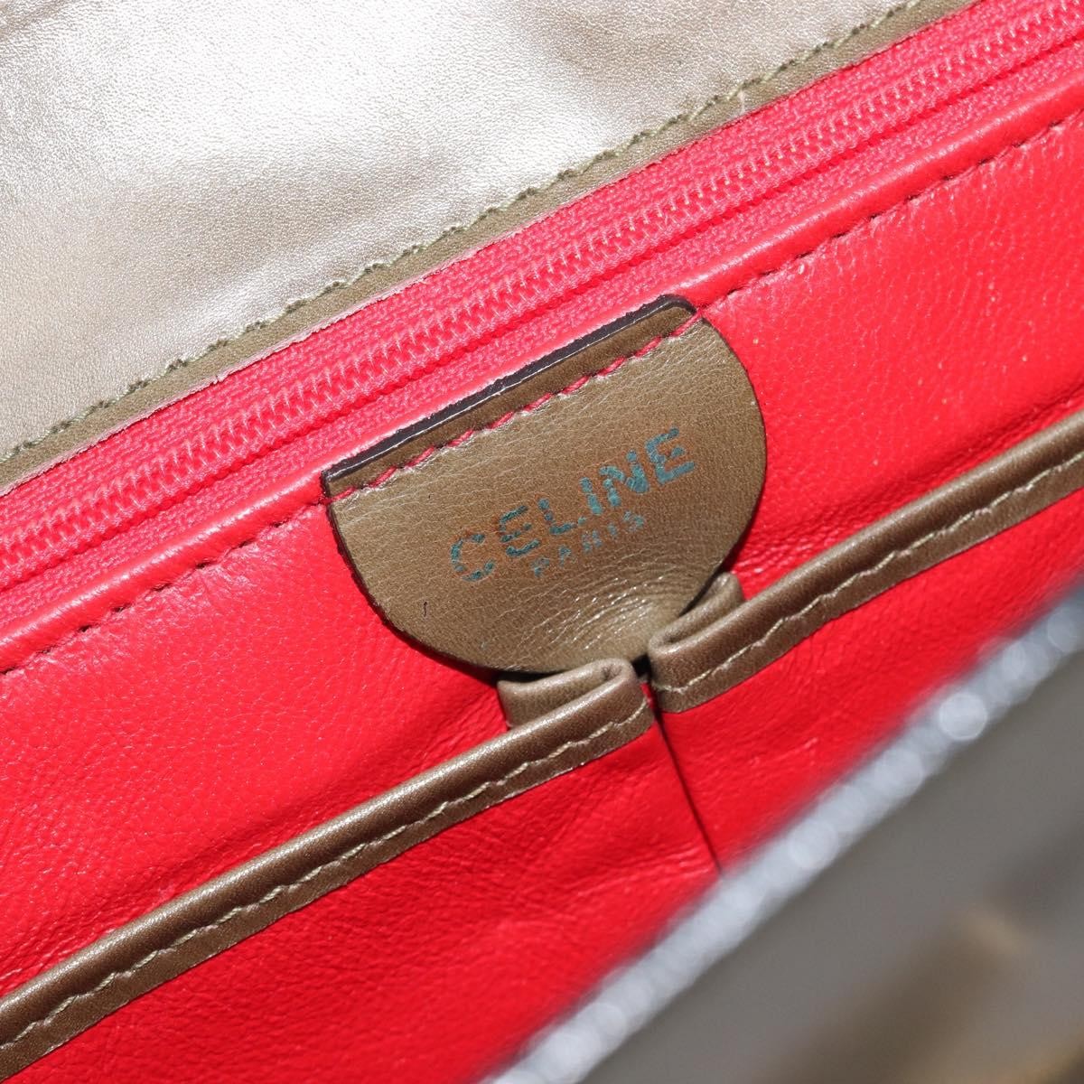 Celine Shoulder Leather, Khaki, Leather, Shoulder Bag