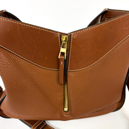 Loewe Hammock Leather, Brown, Leather, Handbag