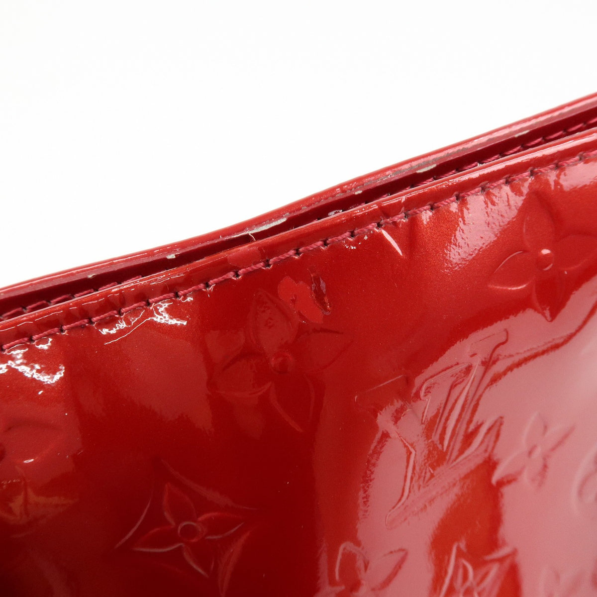 Louis Vuitton Brentwood Monogram Vernis, Red, Patent Leather, Handbag