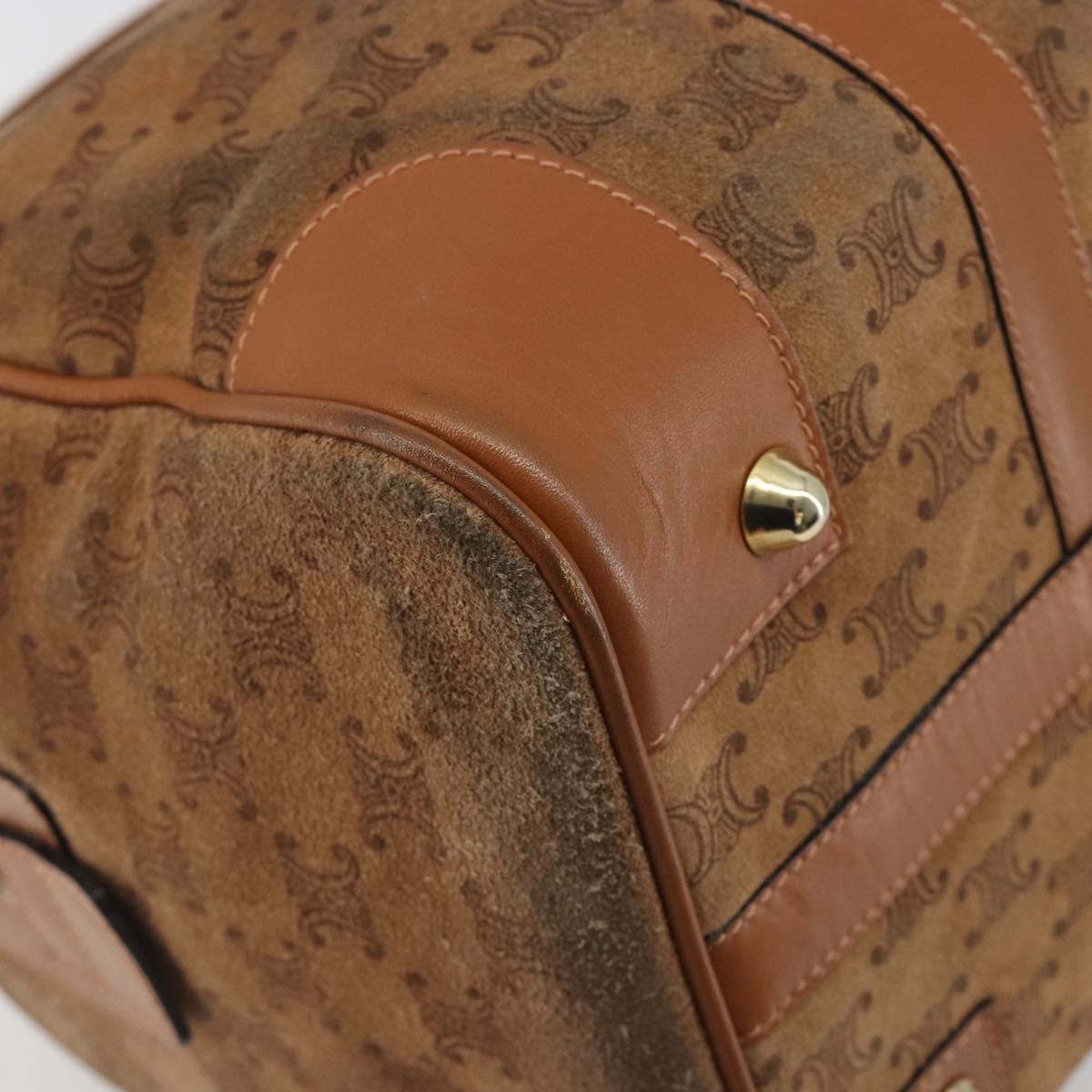 Celine Macadam Suede, Brown, Suede, Tote Bag