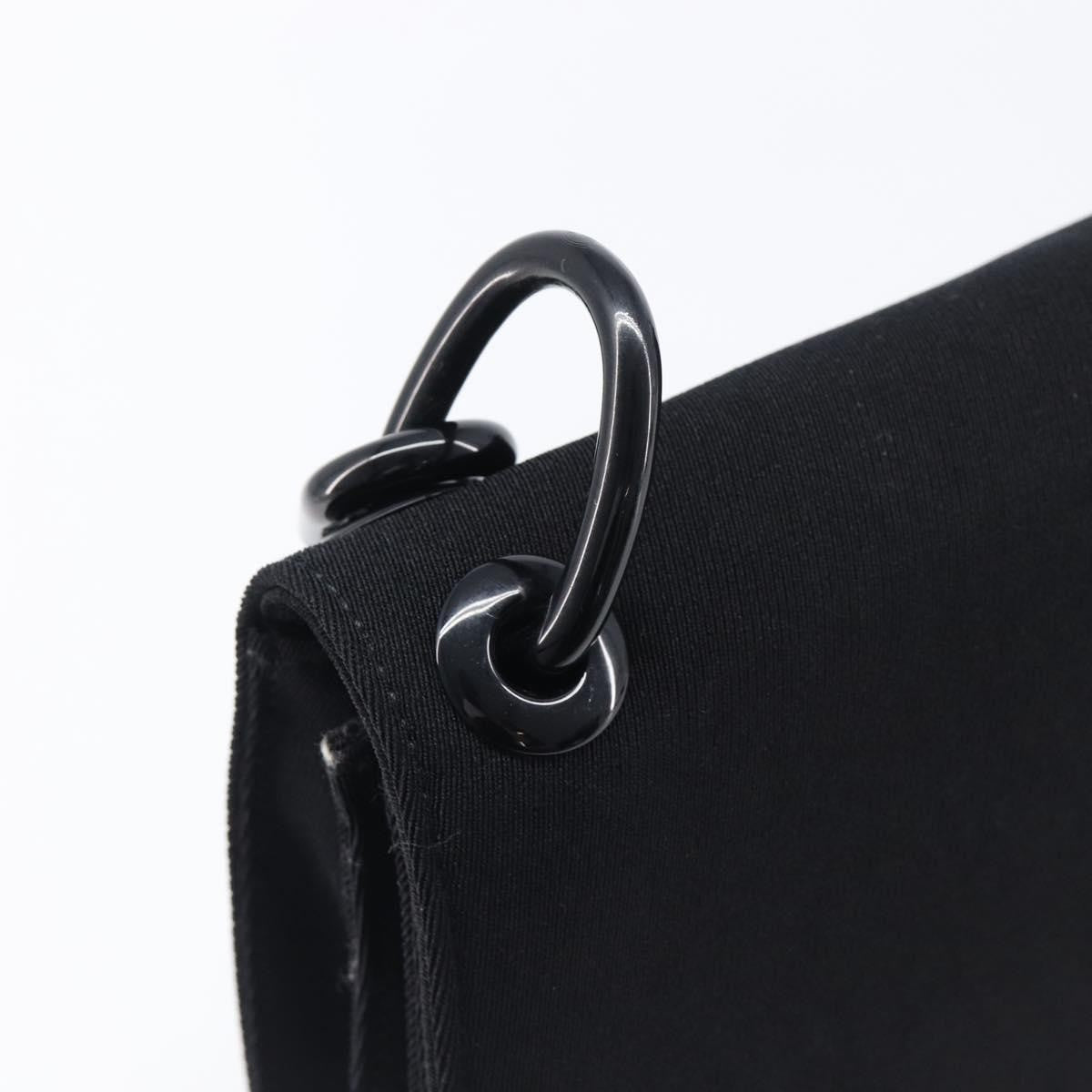Prada Plastic Chain Flap Bag Canvas, Black, Cotton, Shoulder Bag