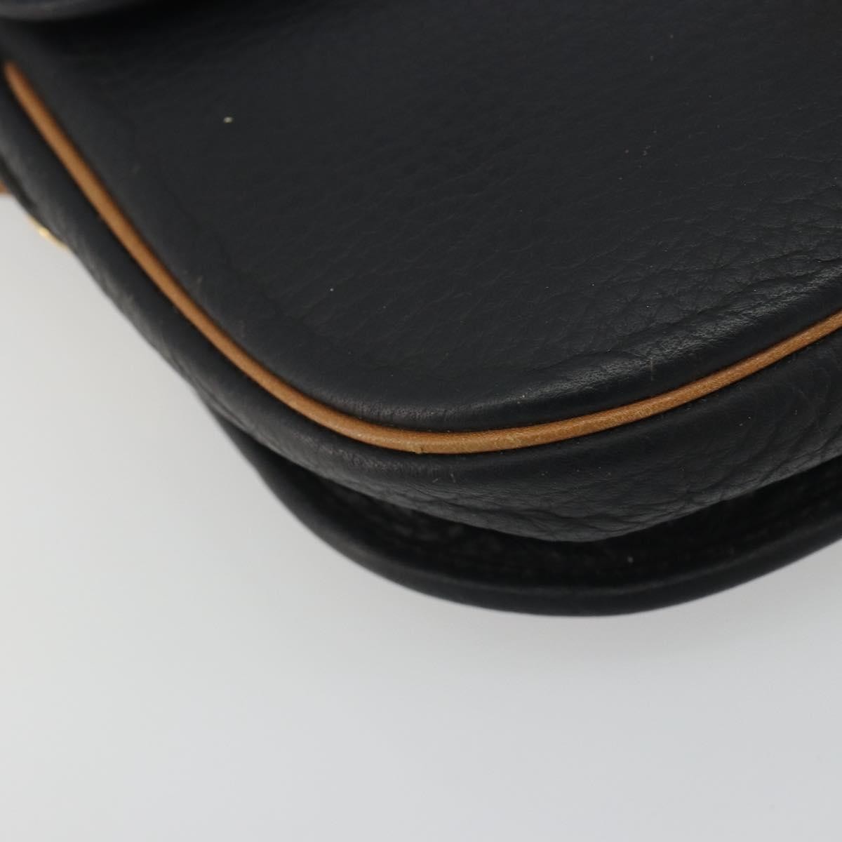 Christian Dior Vintage CD Flap Leather, Black, Leather, Shoulder Bag