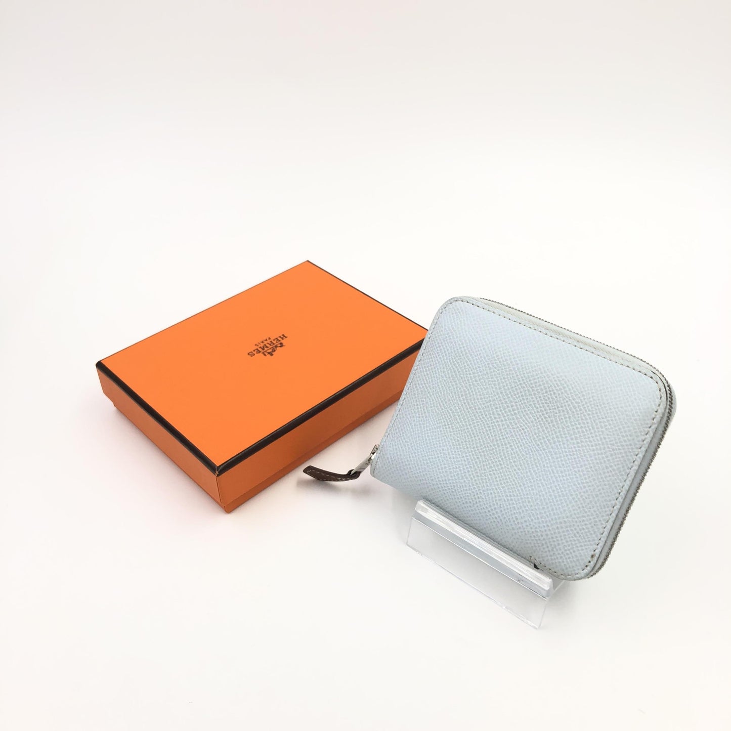 Hermes Azap Zip Around Silk'in Epsom, Blue, Leather, Wallet