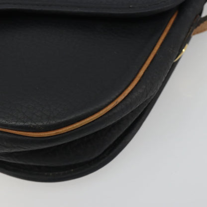 Christian Dior Vintage CD Flap Leather, Black, Leather, Shoulder Bag