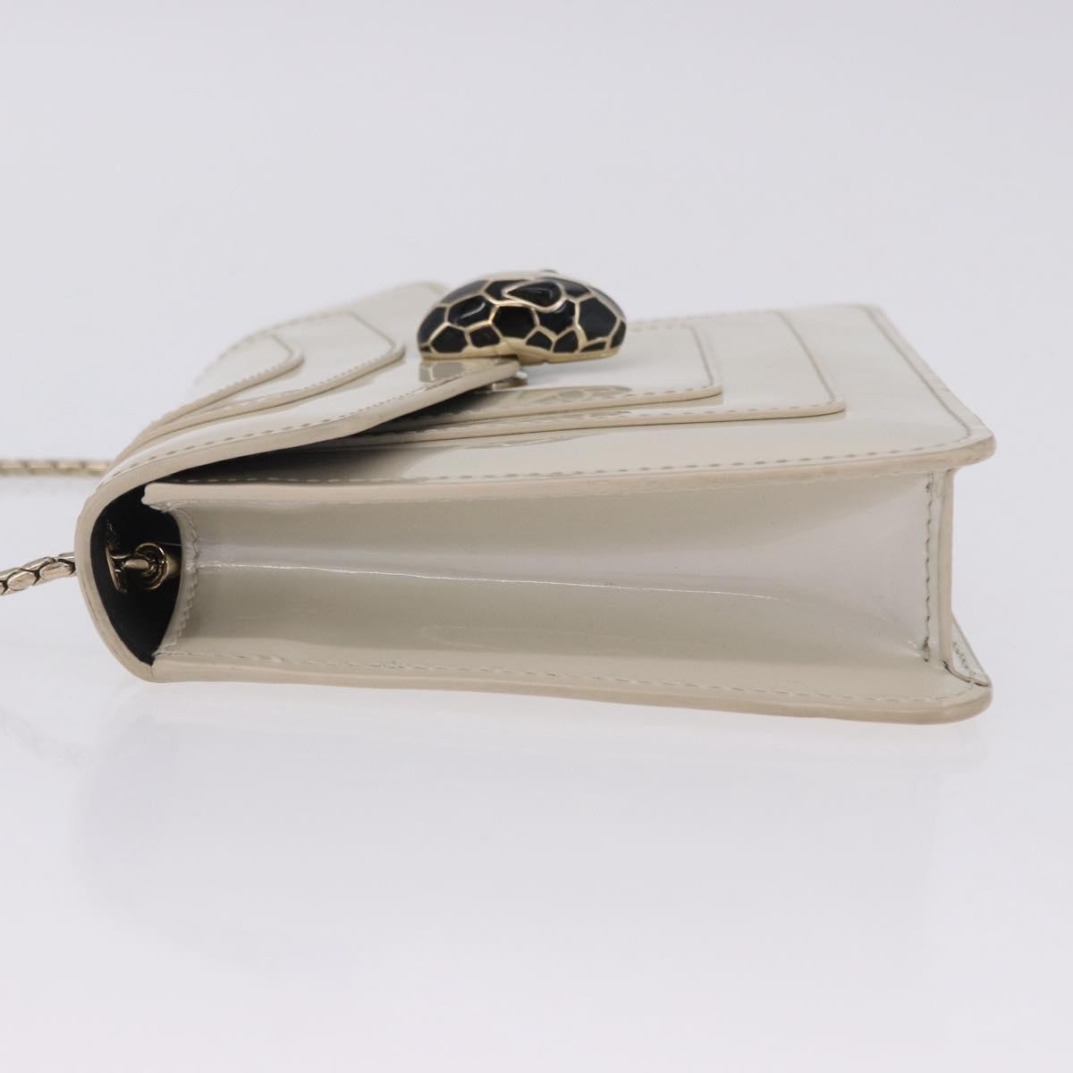 Bvlgari Serpenti Forever Patent, White, Patent Leather, Shoulder Bag