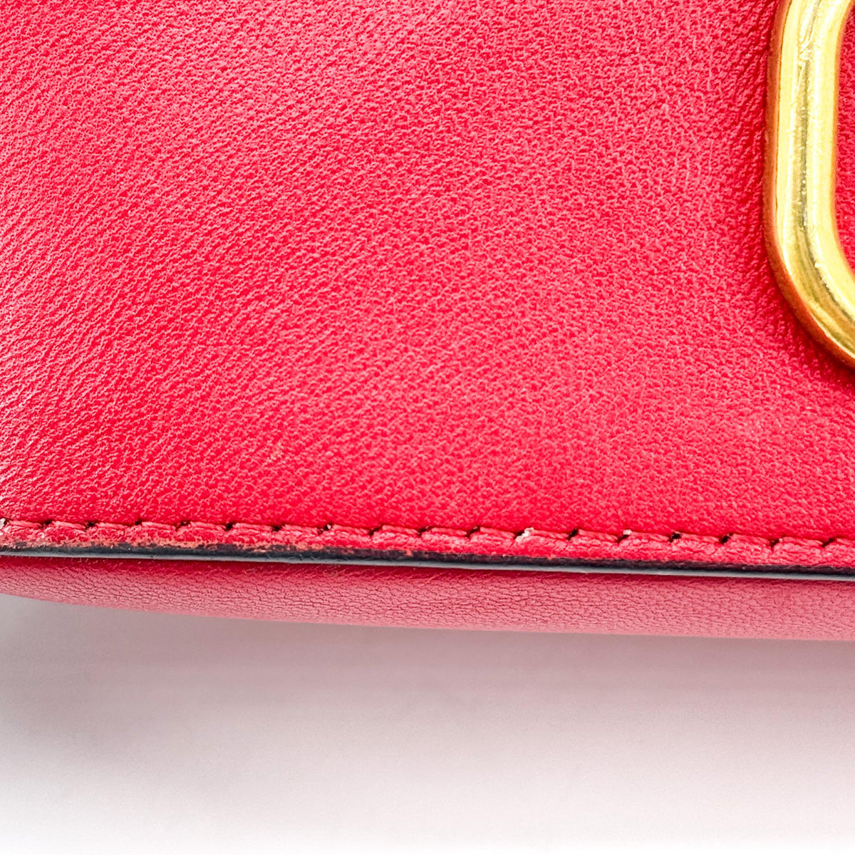 Valentino Garavani VLogo Drawstring Bucket Leather, Gold, Leather, Clutch