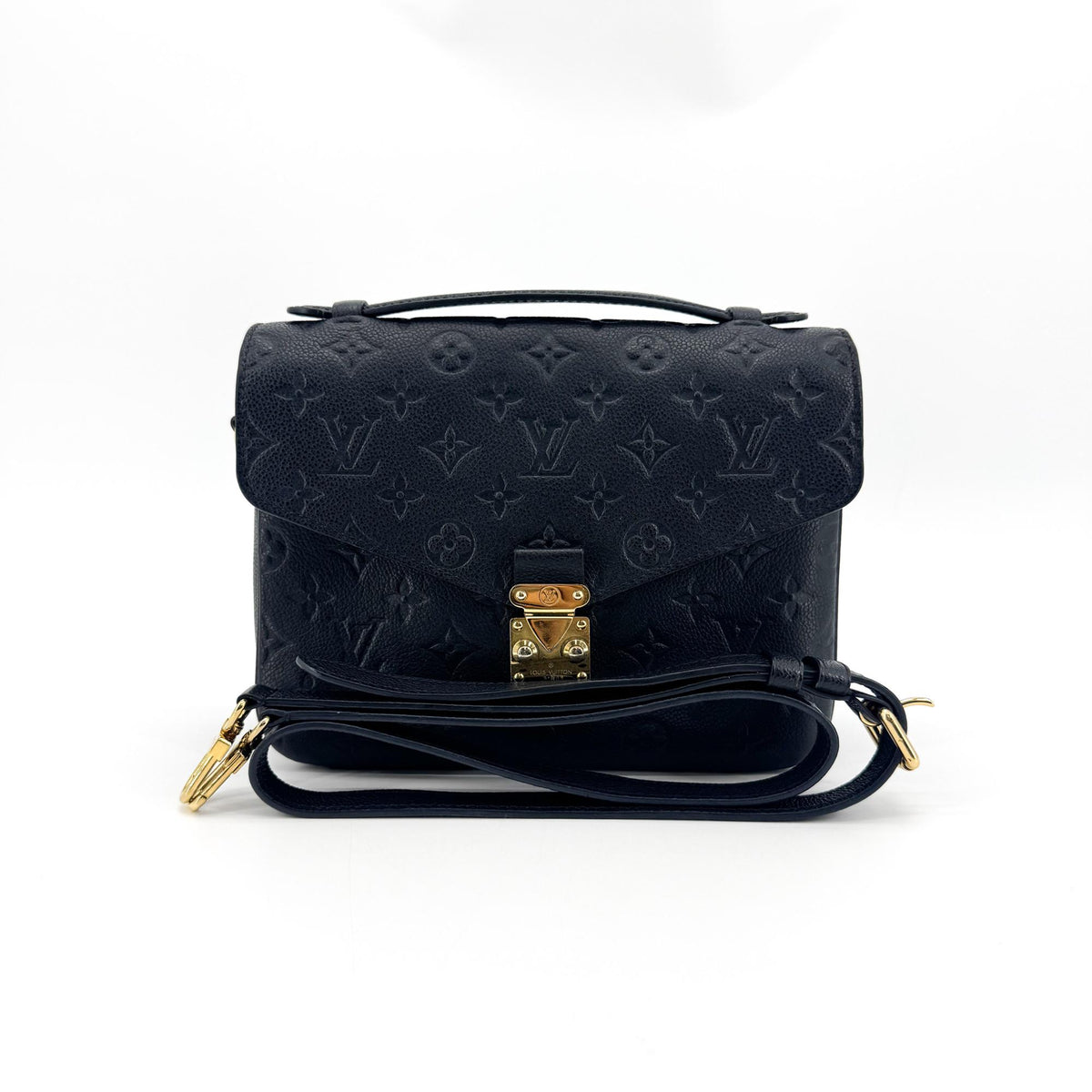 Louis Vuitton Pochette Metis Monogram Empreinte Leather, Black, Leather, Clutch