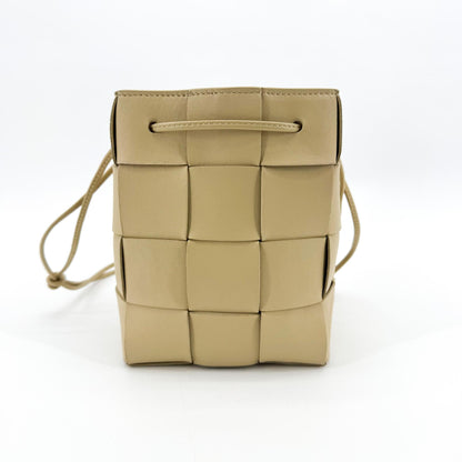 Bottega Veneta Cassette Leather, Beige, Leather, Shoulder Bag
