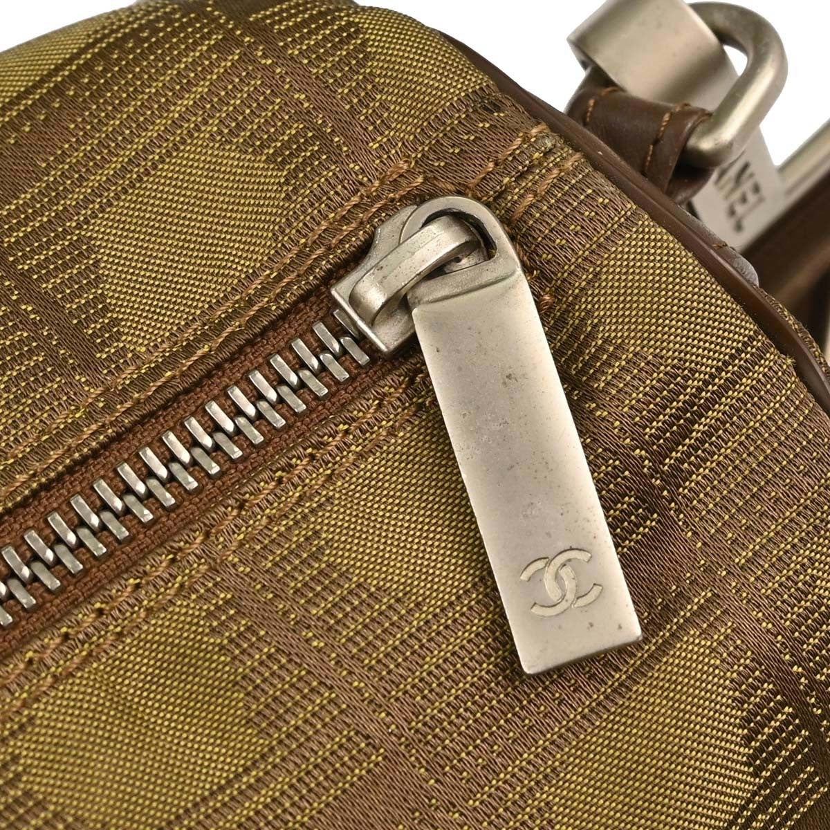 Chanel Travel Line Barrel Nylon, Khaki, Nylon, Travel Bag