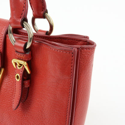 Miu Miu Madras Convertible Lock Leather, Red, Leather, Tote Bag