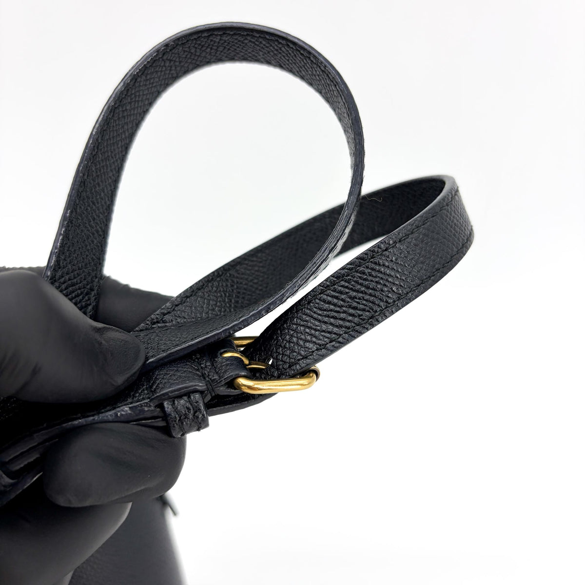 Balenciaga Logo Ville Leather, Black, Leather, Handbag