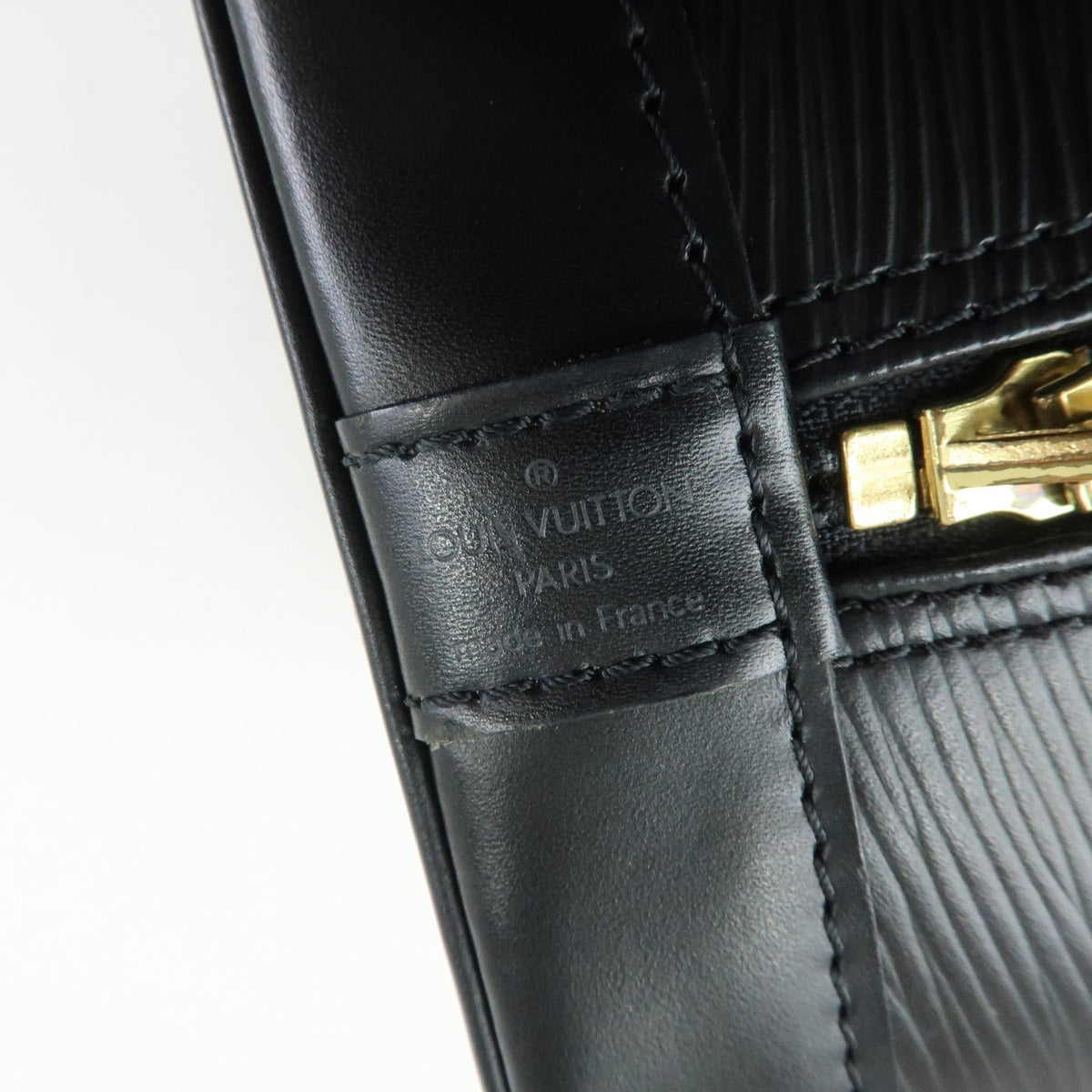 Louis Vuitton Alma Epi Leather, Black, Leather, Handbag