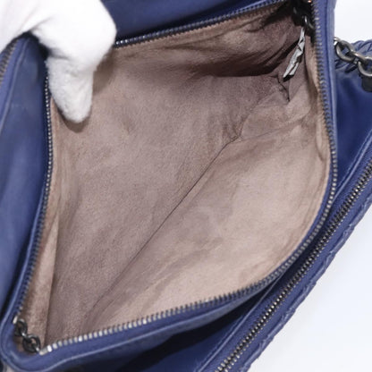 Bottega Veneta Compartment Chain Intrecciato Nappa, Blue, Leather, Shoulder Bag