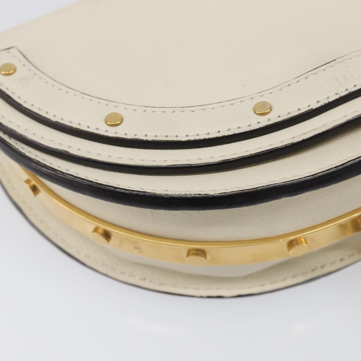 Chloe Nile Minaudière Leather, White, Leather, Handbag