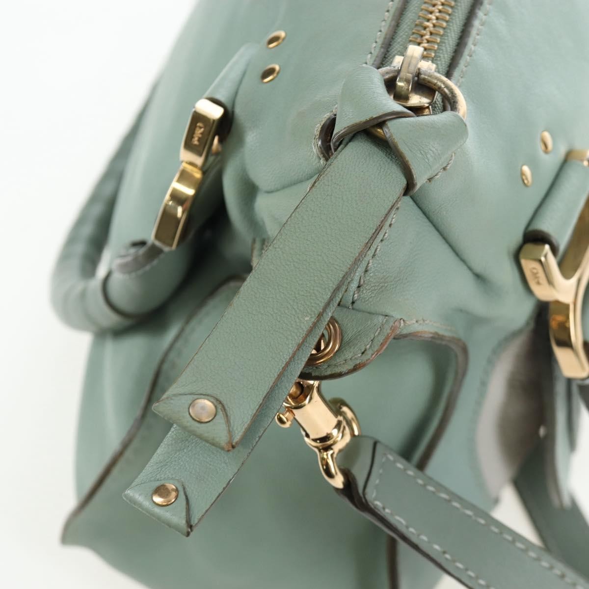 Chloe Marcie Top Handle Leather, Green, Leather, Handbag