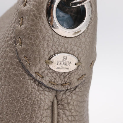 Fendi Selleria Leather, Silver, Leather, Crossbody Bag