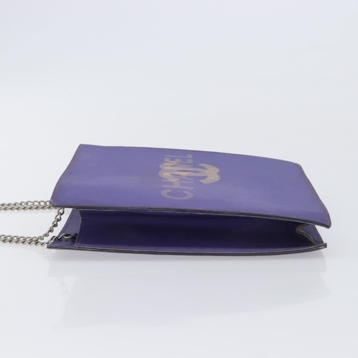 Chanel Vintage Holographic Chain Vinyl, Purple, Synthetic, Tote Bag