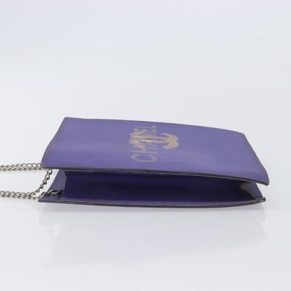 Chanel Vintage Holographic Chain Vinyl, Purple, Synthetic, Tote Bag