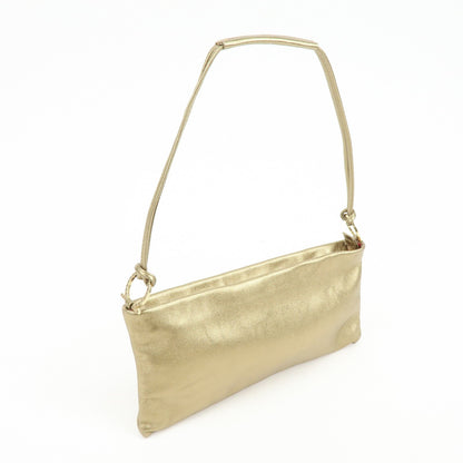 Salvatore Ferragamo Gancini Leather, Gold, Leather, Crossbody Bag