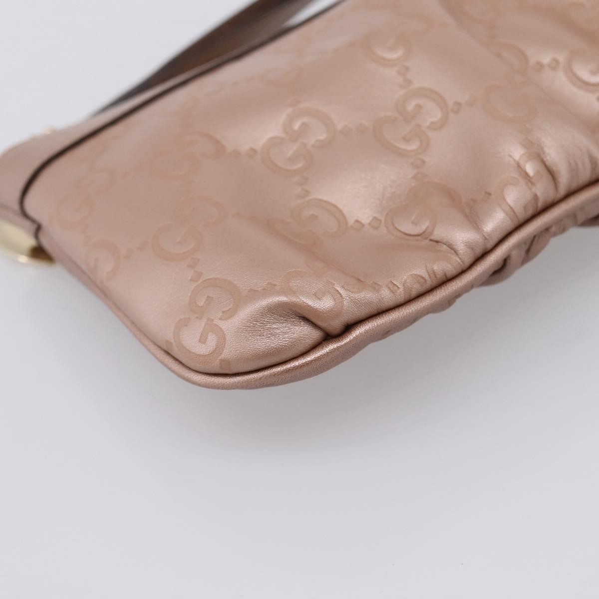Gucci Heart Wristlet Guccissima Leather, Pink, Leather, Clutch