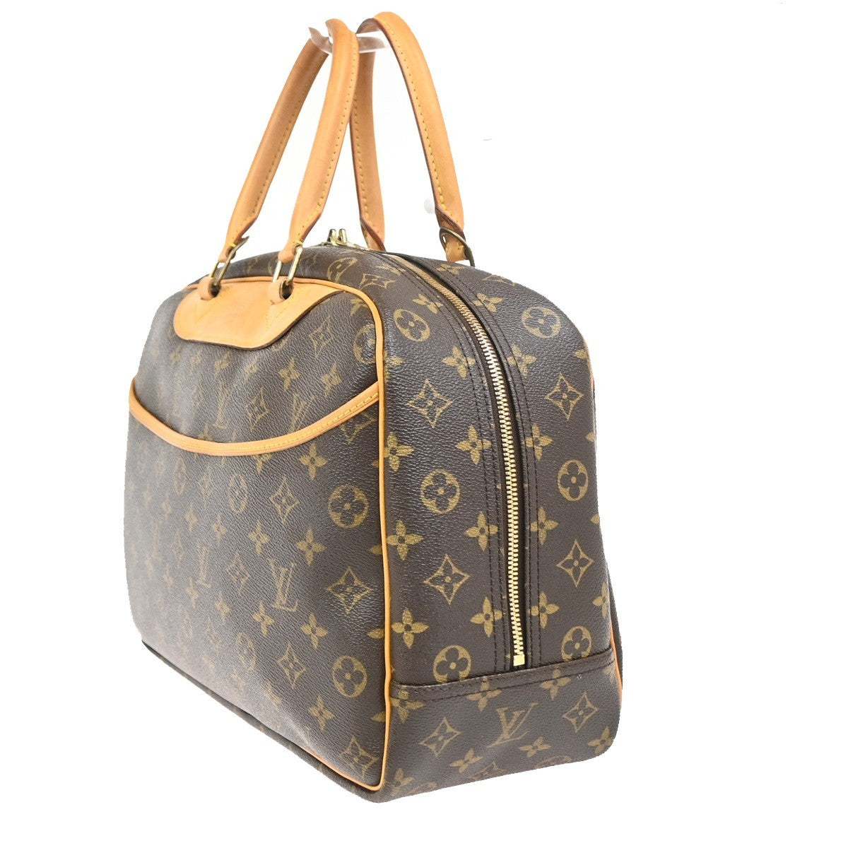 Louis Vuitton Deauville Monogram Canvas, Brown, Leather, Handbag