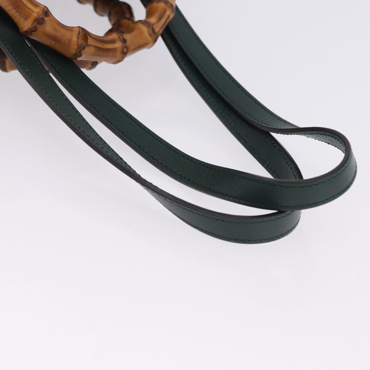 Gucci Diana Bamboo Handle Round Tote Leather, Green, Leather, Tote Bag