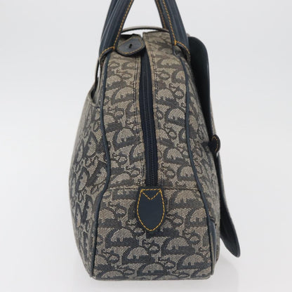 Christian Dior Vintage Saddle Bowler Diorissimo Canvas, Navy, Canvas, Handbag