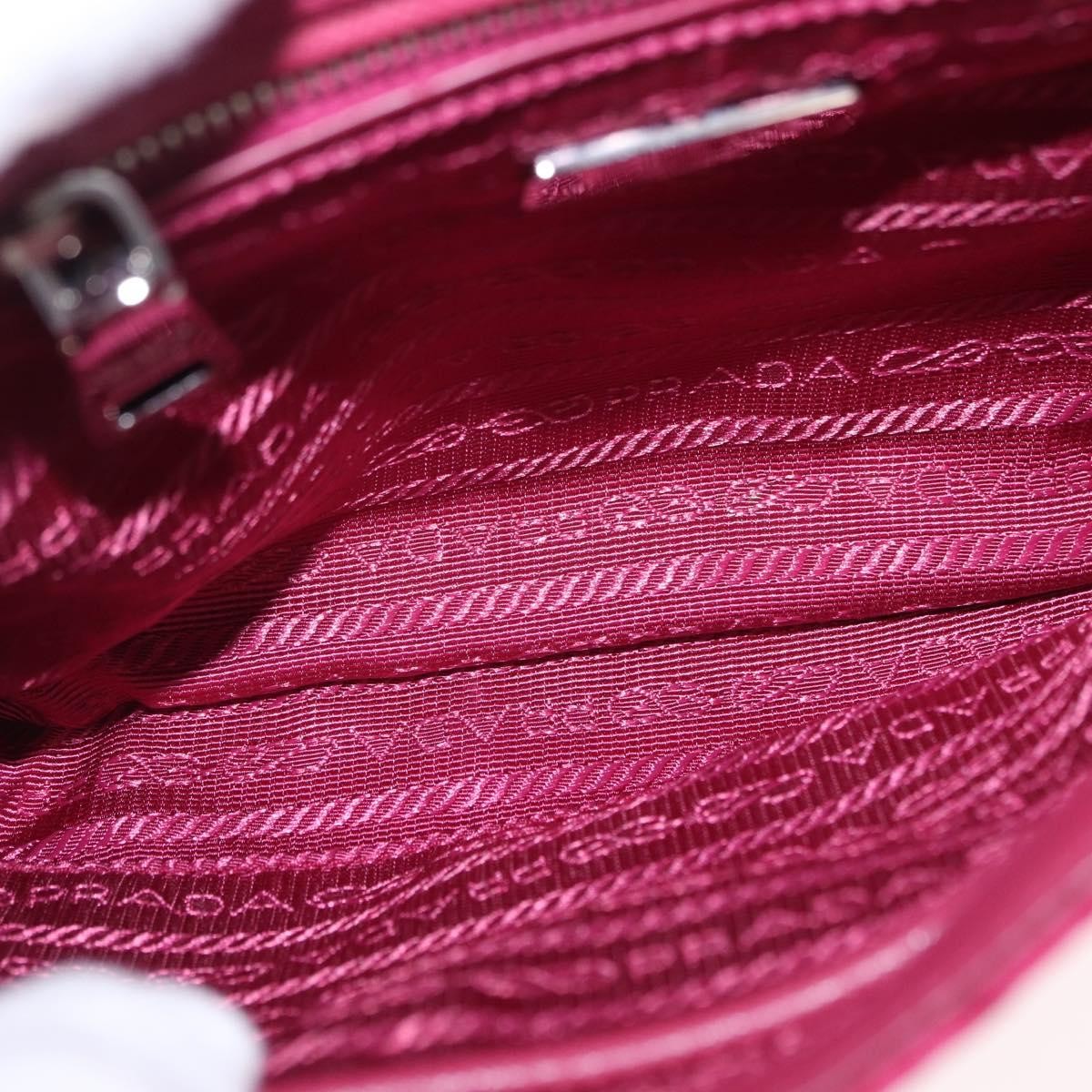 Prada Pushlock Chain Flap Quilted Tessuto, Pink, Nylon, Handbag