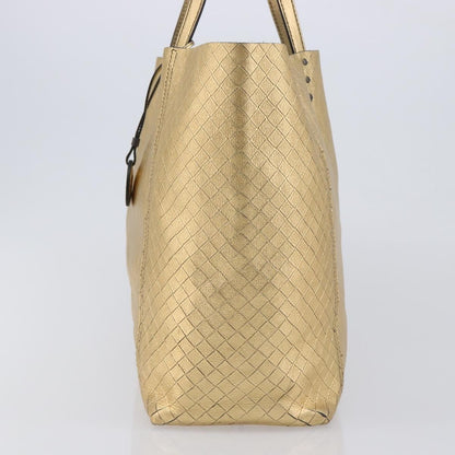 Bottega Veneta Intrecciomirage Leather, Gold, Leather, Tote Bag