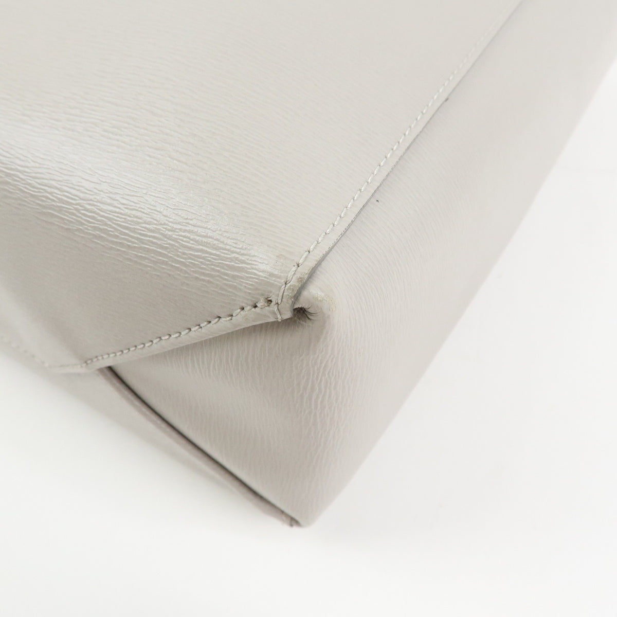 Celine Vertical Cabas Leather, Beige, Leather, Tote Bag