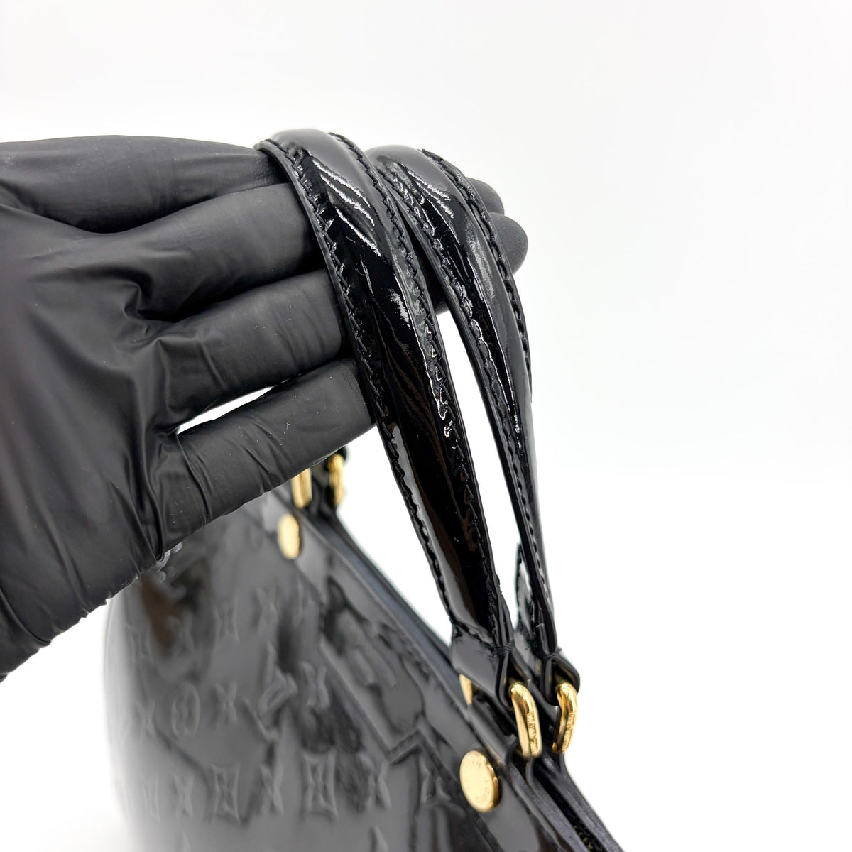 Louis Vuitton Brea NM Monogram Vernis, Black, Patent Leather, Handbag