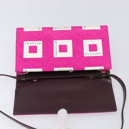 Bvlgari Clutch Canvas and Leather, Pink, Canvas, Clutch