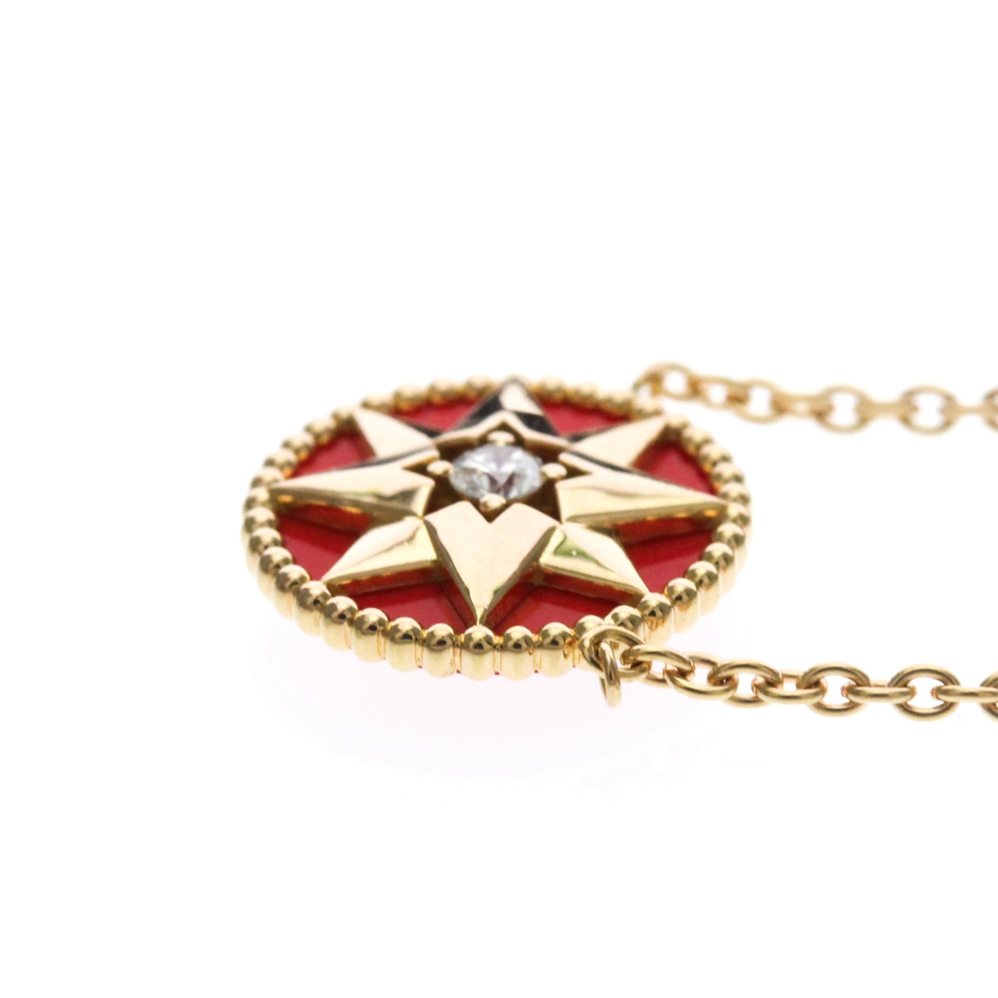 Christian Dior Rose des Vents 18K Rose Gold with Diamonds, Gold, Pink Gold, Necklace