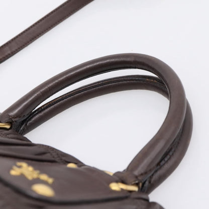 Prada Gaufre Nappa Leather, Brown, Leather, Tote Bag