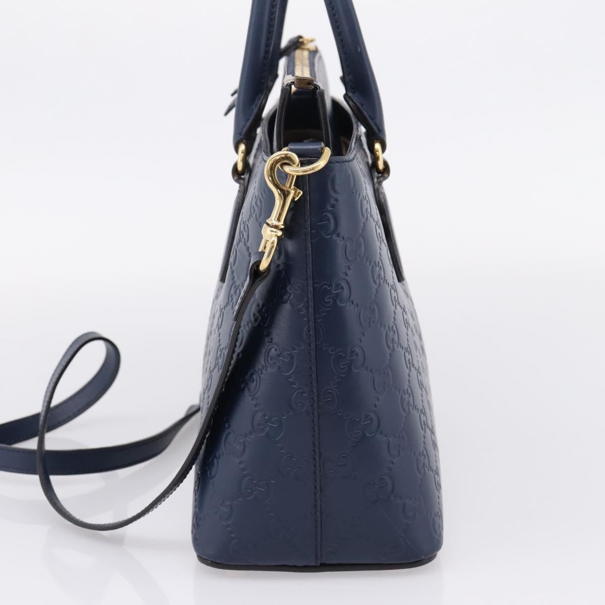 Gucci Linea A Convertible Guccissima Leather, Navy, Leather, Tote Bag