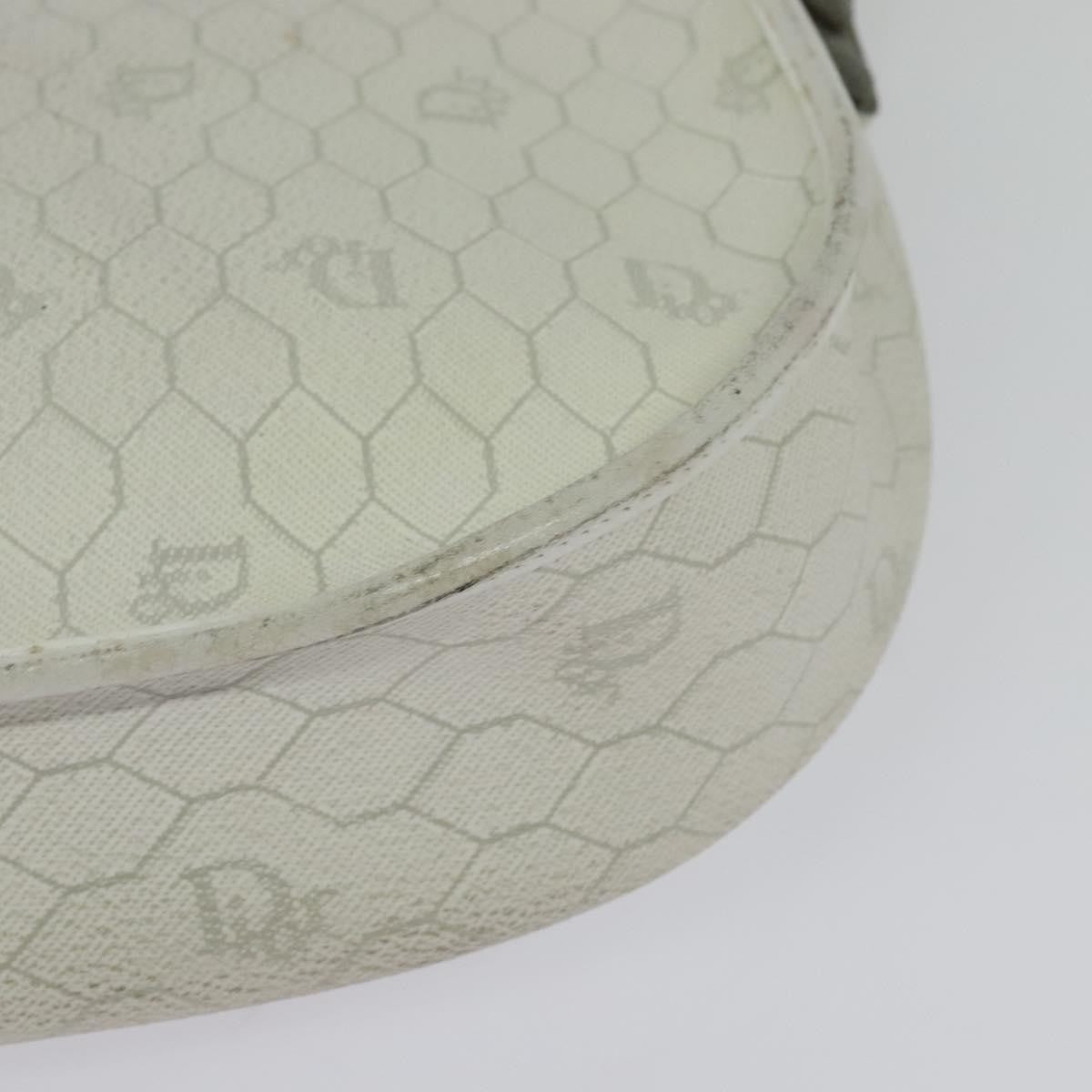 Christian Dior Vintage Honeycomb Flap Coated Canvas, White, Canvas, Wallet