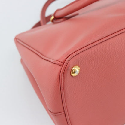 Prada Galleria Double Zip Saffiano Leather, Pink, Leather, Tote Bag