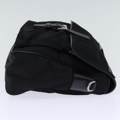 Prada Buckle Messenger Tessuto, Black, Nylon, Shoulder Bag