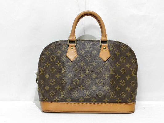 Louis Vuitton Alma Handbag Monogram Canvas, Brown, Canvas, Handbag
