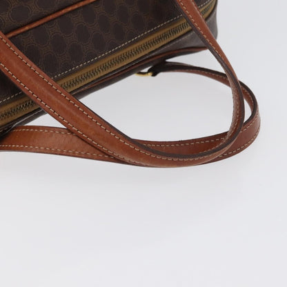 Celine Vintage Macadam Canvas and Leather, Brown, Canvas, Handbag