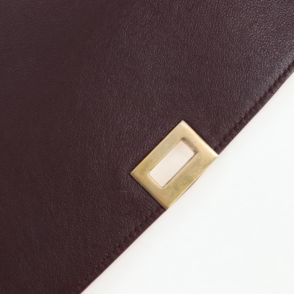 Celine Tricolor Trapeze Leather, Burgundy, Leather, Handbag