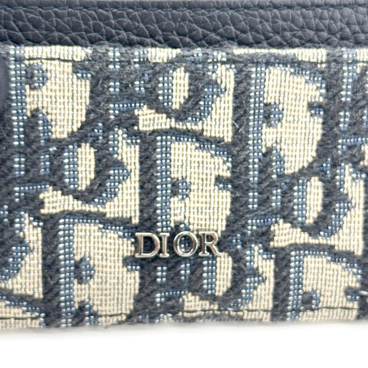 Christian Dior Card Holder Oblique Canvas and Leather, Black, Canvas, Card Holder