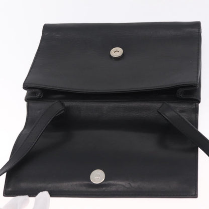 Celine Shoulder Leather, Black, Leather, Shoulder Bag