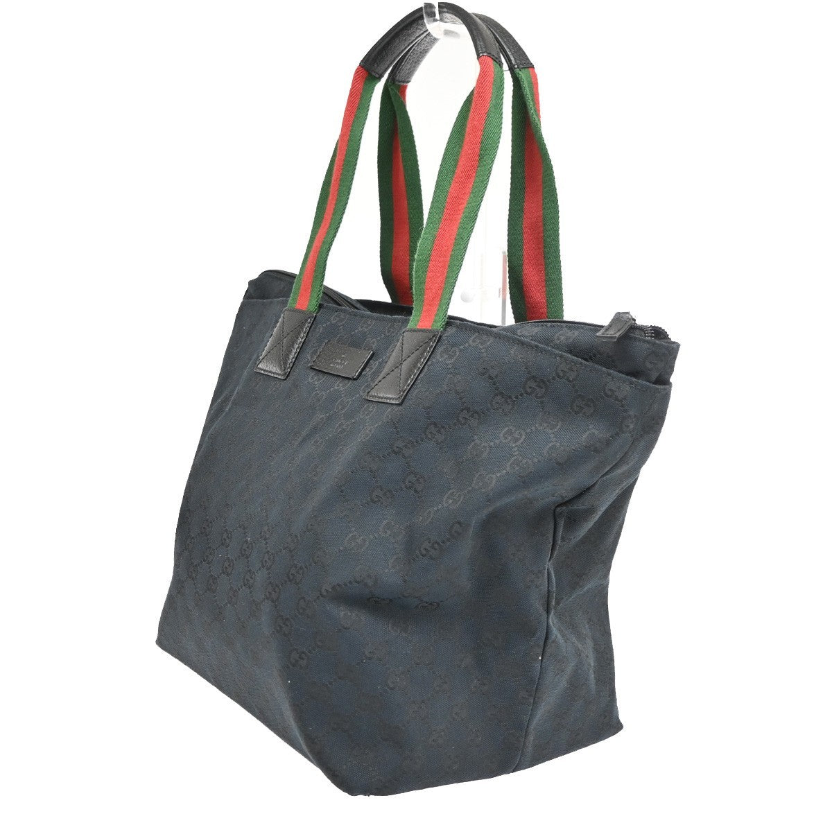 Gucci Web Zip GG Canvas, Black, Canvas, Tote Bag