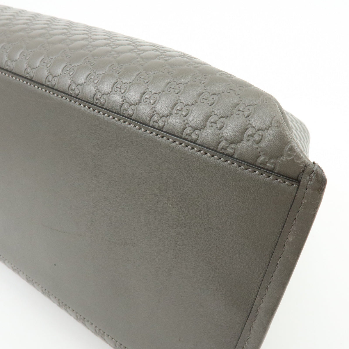 Gucci Zip Pocket Soft Microguccissima Leather, Gray, Leather, Tote Bag