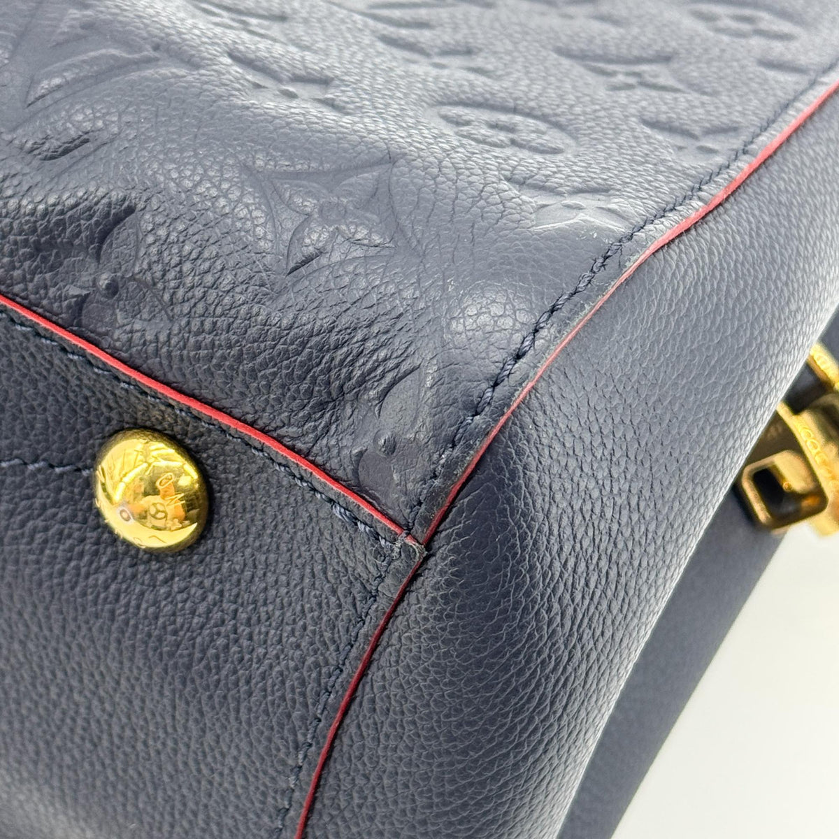Louis Vuitton Montaigne Monogram Empreinte Leather, Navy, Leather, Handbag