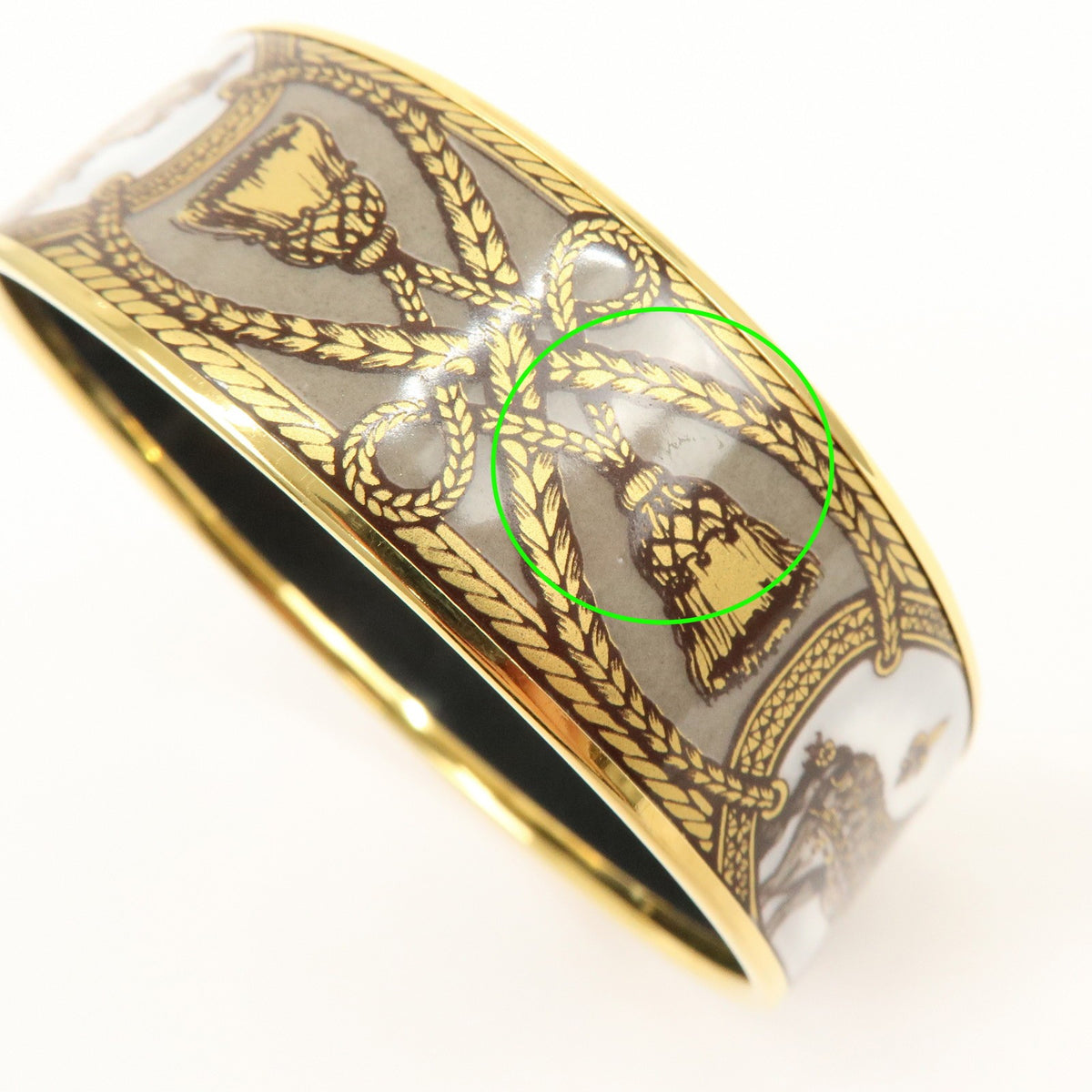 Hermes Bangle Printed Enamel, Multicolour, Gold Plated, Bracelet