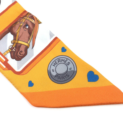 Hermes TWILLY SCARF Silk, Orange, Silk, Scarf