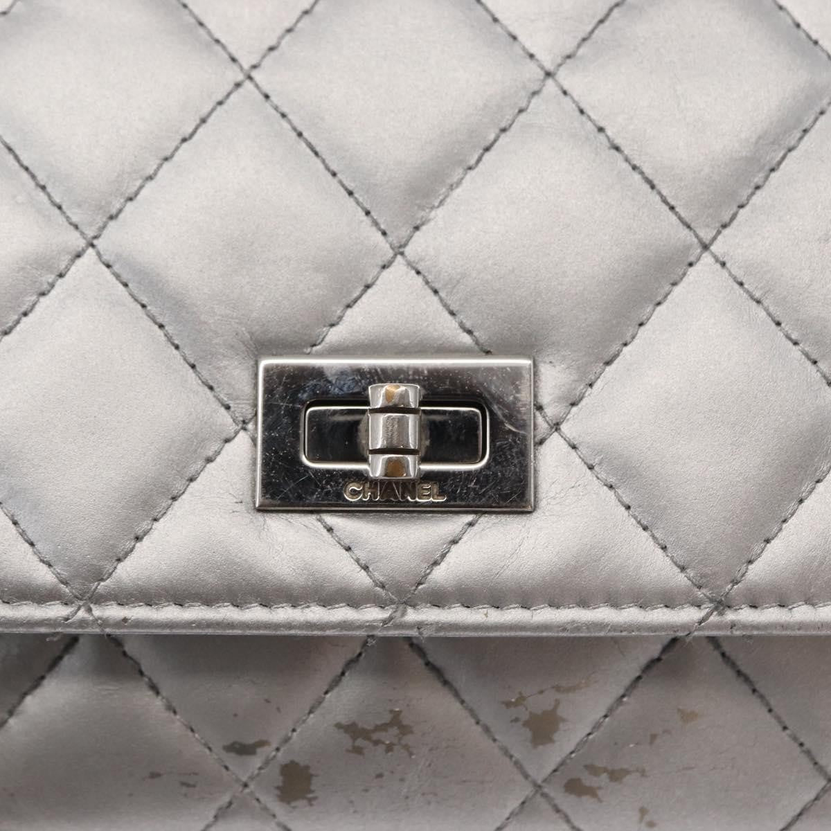 Chanel Reissue 2.55 Wallet on Chain Quilted Lambskin, Silver, Leather, Crossbody Bag
